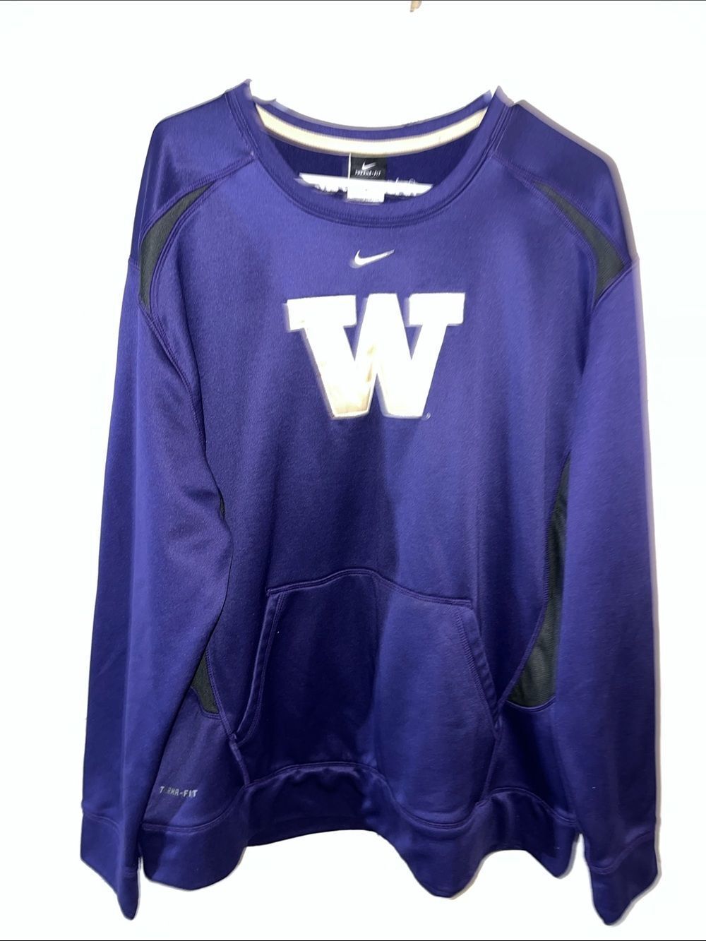 Nike ThermaFit Washington Huskies Football Jersey Heavy Golf Sweatshirt Shirt XL